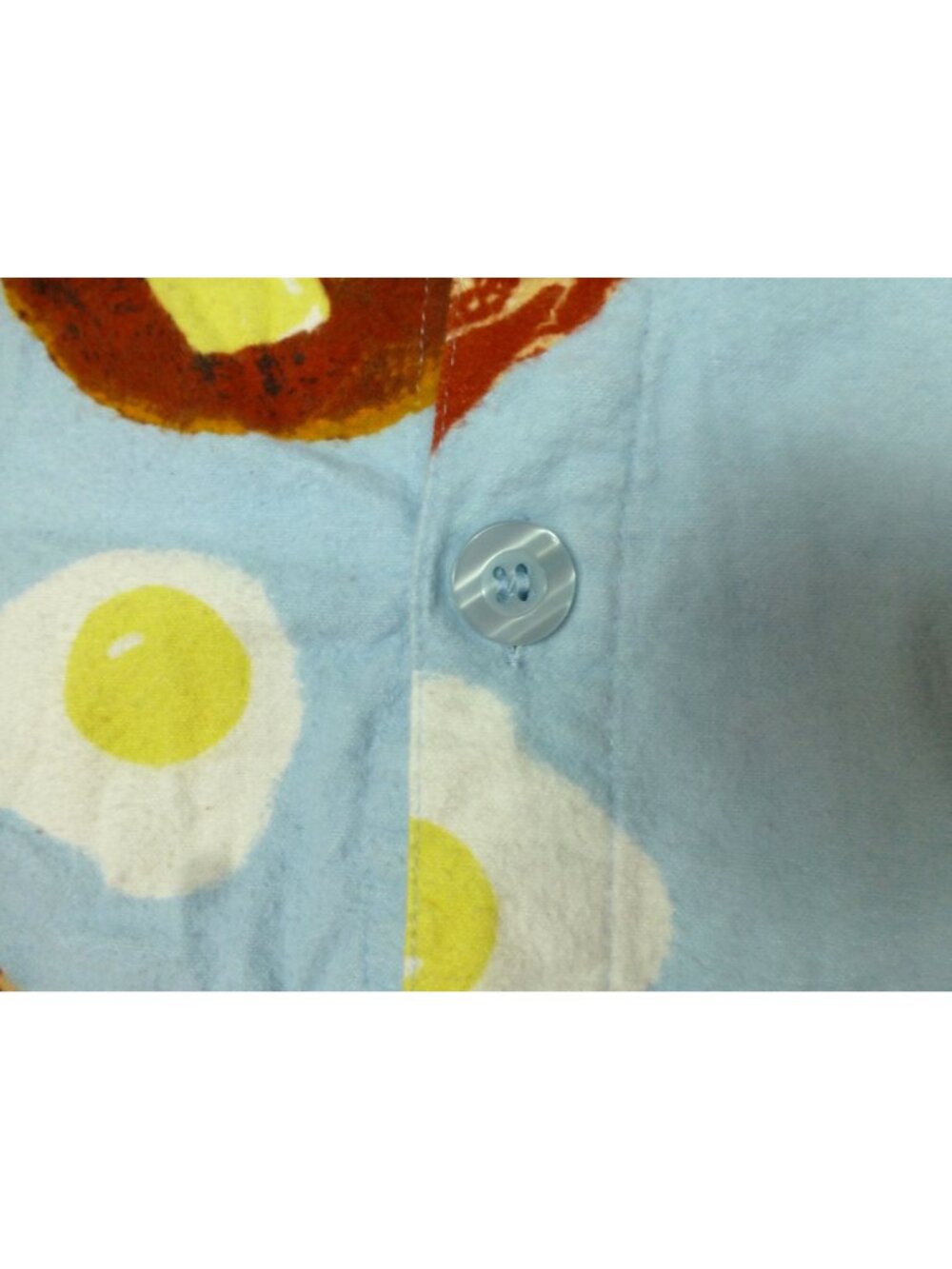 Breakfast-Themed PJ Studio Blue Cotton Pajama Set With Bacon Eggs & Pancakes Pri - Picture 10 of 16